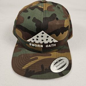 Sworn Oath Camo Military Hat Snapback Embroidered Flag Logo Baseball Cap NEW